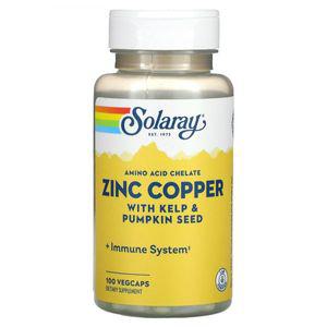 솔라레이 아연 징크 코퍼 켈프 & 펌프킨 씨드 100정 베지 캡슐 비건 Zinc Copper Kelp Pumpkin Seed