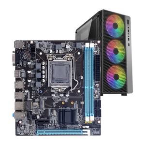 H61 마더보드 세트 DDR3 16GB Micro-ATX PC 메인보드 LGA1155 소켓 I3 CPU 4 X SATA 2.0 Realtek 10/100 Mb