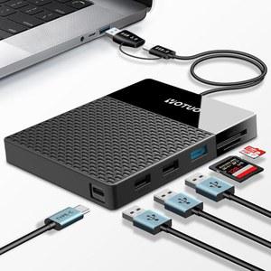 YOTUO 휴대용 도킹 스테이션 외장 하드 드라이브 1TB 스토리지, USB C 멀티포트 허브 HDD 7-in-1, USB 3.0, SD/TF 카드 리더, Windows, Mac, Android, TV, 휴대폰, 노트북, 데스크탑, PC용 HDD