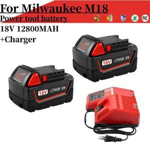 밀워키 M18 전동 공구 배터리 충전기 BR XC 18V 12800mAh 48-11-1860 내장 18650