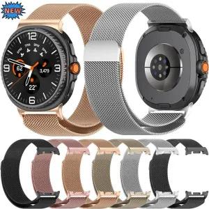 삼성 갤럭시 워치 8 44mm 40mm 클래식 46mm 통기성 메탈 스트랩 갤럭시 워치 울트라 47mm 마그네틱 팔찌용