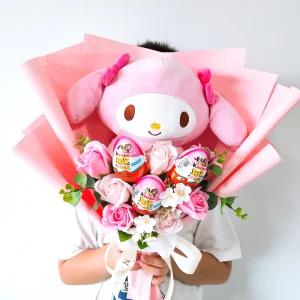 대형 인형꽃다발 산리오 빅마이멜로디 핑크 졸업 어린이 킨더조이꽃다발