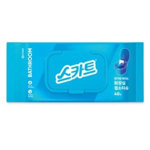 Q 스카트 변기에 버리는 화장실 청소 티슈 40매