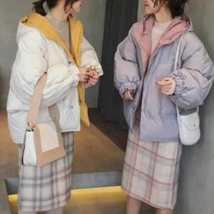 [셀러허브]여자 캐주얼내추럴 패딩 점퍼 양면 오버핏점퍼 핑크색 코디 (S31559287)