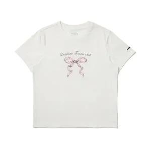 디아도라. 테니스 리본 그래픽 반팔 티셔츠 OFF WHITE D5222LRS60-OWH