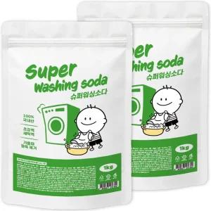 (1+1) 더푸룸 슈퍼 워싱소다 빨래쉰내 제거 알칼리 세탁세제 탄산소다1kg 2개