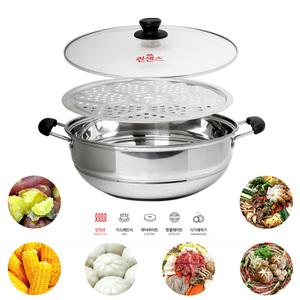 퀸센스 스텐 찜기 34cm 인덕션 찜냄비 찜솥 찜통