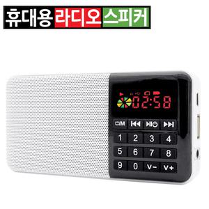 효도 소형 미니 휴대용 FM 라디오 스피커 MP3 USB TF 이어폰