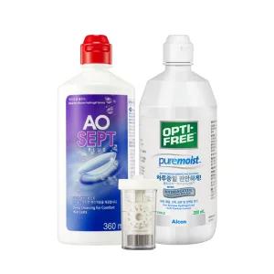 [알콘] 옵티프리 렌즈세척액 에이오셉 플러스 360ml+퓨어모이스트 300ml 하드/드림렌즈 겸용