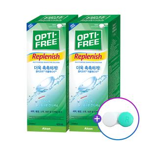 [알콘] 옵티프리 렌즈세척액 리플레니시 420mlx2개_렌즈케이스 추가
