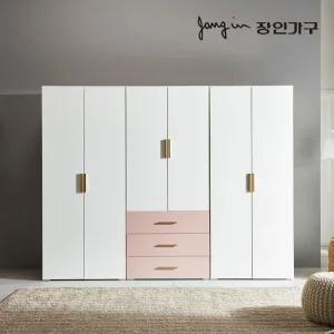 장인가구 비쥬얼 3단서랍 2400 옷장