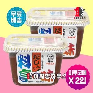 마루코메 료테이노아지 375gx2개 해장국 된장찌개 미소된장 미소시루 가쓰오부시 다시국물 일본된장