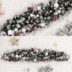 크리스마스 장식 가랜드 센터피스 글로시 앵두 목화 150cm 소품 테이블 벽걸이