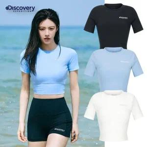 갤러리아 [디스커버리] 여성 반팔 크롭 골지 워터탑(DWSW94043)