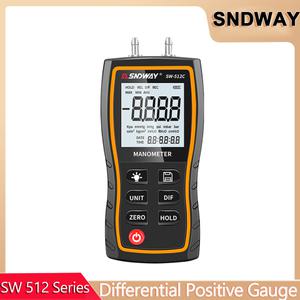 Sndway SW 512 시리즈 디지털 압력계 차동 포지티브 네거티브 기압 측정기 전문 멀티 유닛 게이지 키트 도