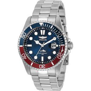 인빅타 프로 다이버 남성용 43mm 스테인리스 스틸 블루 다이얼 (한 사이즈 실버)