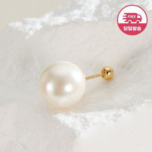 [비앤비골드] 당일발송 14K 심플 베이직 진주 피어싱 10mm 한쪽 JAE40459