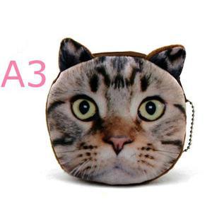 20 스타일 새로운 3D 인쇄 고양이/개 얼굴 지퍼 케이스 어린이 동전 지갑 레이디 귀여운 파우치, 여성 소녀