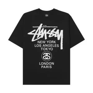 [정품아닐시3배보상] 스투시 월드투어 티셔츠 블랙 2023 Stussy World Tour T-Shirt Black 2023