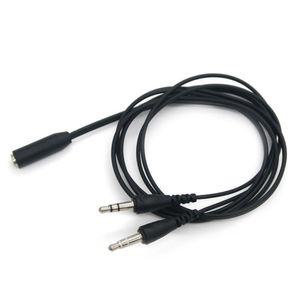 1M 3.5MM 플러그 암 2 수 분배기 이어폰 오디오 어댑터 케이블 와이어 PC 컴퓨터 스마트 폰 헤드셋 마이크