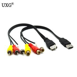 1.5m USB 수 플러그 3 RCA 암 어댑터 오디오 변환기 비디오 AV A/V 케이블 HDMI TV 텔레비전 와이어 코드RC