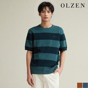 [올젠]올리버 블록 반팔 니트 (ZMD2ER1301)