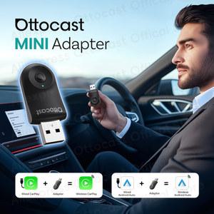 안드로이드 오토 동글 2025 새로운 OTTOCAST 미니 무선 자동 CarPlay 어댑터 상자 Google 전화에 대한 아이폰에 블루투스 자동차 액세서리