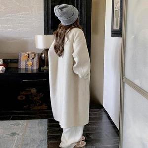 데일리 캐주얼 러블리 코트 오버핏 소프트 아이보리