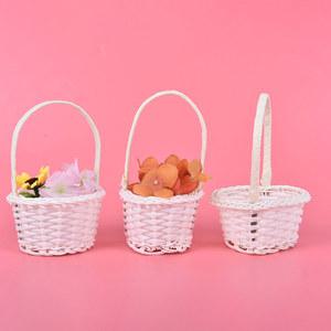 손으로 짠 꽃 바구니, 미니 플라스틱 보관 바구니, 등나무 피크닉 가방, 1