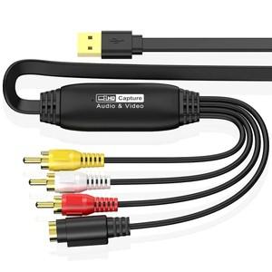 USB 2.0 비디오 캡처 카드 AV-오디오 어댑터 변환기