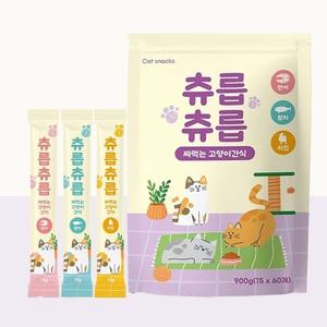 츄릅츄릅 짜먹는 고양이 간식 습식 고양이 츄르 연어 참치 치킨 60스틱