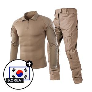 [SET] 택티컬 전술 컴뱃셔츠 긴팔+팬츠 세트 - 아웃도어 군인 간부 강철부대 캠핑 카고 바지