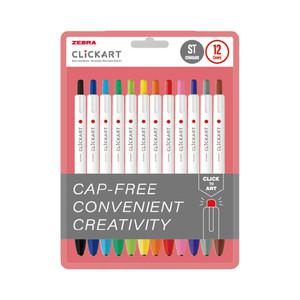 제 클릭아트 12 색 세트 원데이 cliart diy 마카 수분 사용 다꾸 water 수성 노크식 signpen 흡수 수입펜