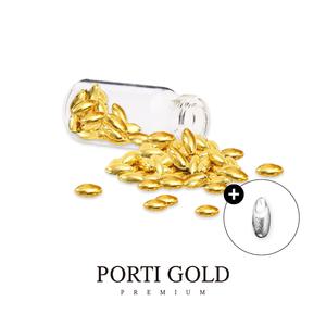 [뽀르띠] 순금 24K 0.5g 황금쌀 골드바+0.5g 은쌀 실버바