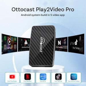 Ottocast Play2video Pro CarPlay TV Box 무선 자동차 재생 Youtube Netflix Spotify 용 Android  시스템