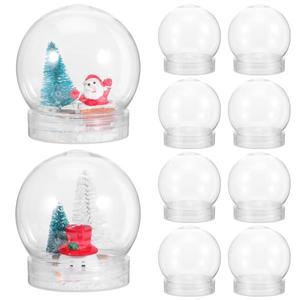 볼 스크류 서포트10pcs 크리스마스 플라스틱 글로브 나사 오프 캡이있는 맑은 물 빈 스노우 눈을 만들기위