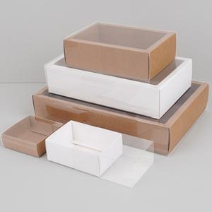 슬라이드 투명종이선물박스 투명창선물상자 접이식 사각포장 30x20