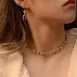 레나앤마켓클립 사슬 할로우 7mm 9mm 목걸이 볼드 목걸이 체인 초커 5mm U자
