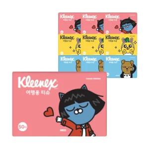 크리넥스 여행용티슈 50매 x 10개 카카오프렌즈 (색상 랜덤 발송)