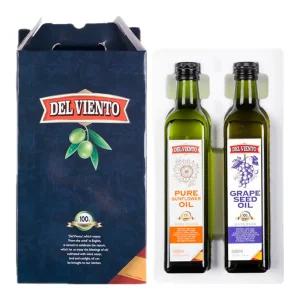 [유통기한 2025.5.23] 델비엔토 포도씨유+해바라기씨유 500ml 2P 선물세트 안전포장