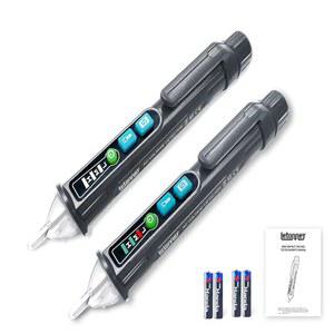 2PCS LETONNEY 전압 테스터 알람 레인지 손전등이 듀얼 12V 비접촉 그레이 및 스니퍼 와이어 1000V 라이브 AC 감지기 있는 회로 NULL 48V
