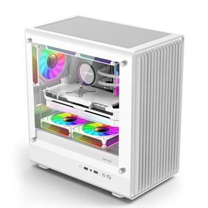 pc 쿨러 파워 트레인 V1 MATX 섀시 데스크탑 컴퓨터 측면 투명 유리 수직 호스트 지지대 240/280 PC 케이스