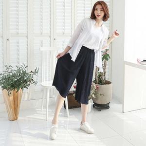 시원 쿨하게~ 찰랑거리는 통바지 빅사이즈바지 7부 경량바지/네이비