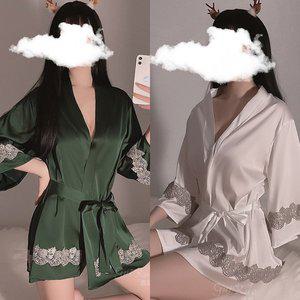 [기타]유혹의 패턴 실크 가운 슬립