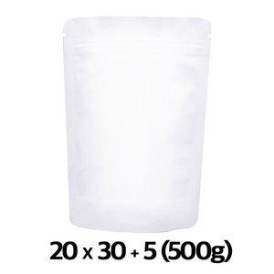 [기타]이지포장 무광 화이트 스탠드 지퍼백 원두 커피 봉투 500g 50매 기본형