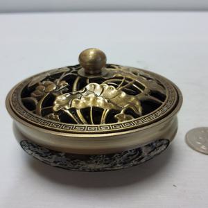황동 주석합금 연꽃문 향로 지름8cm 무게208g 단초마을 골동품/수집품/도자기
