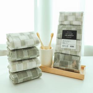 THE 타일패턴 나염 샤워타올 4P