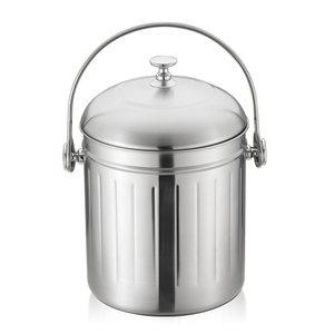 퀸센스 스텐 다용도 싱크대 음식물 쓰레기통 3L 실버