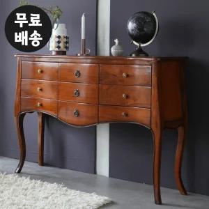 슈가 원목 엔틱 3단 콘솔 서랍장 약장 복도장 모던 앤틱 콘솔 고급 명품 가구(1220)