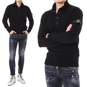 [스톤아일랜드] 와펜패치 반오픈 버튼집업 울 니트/8115540A3 A0029